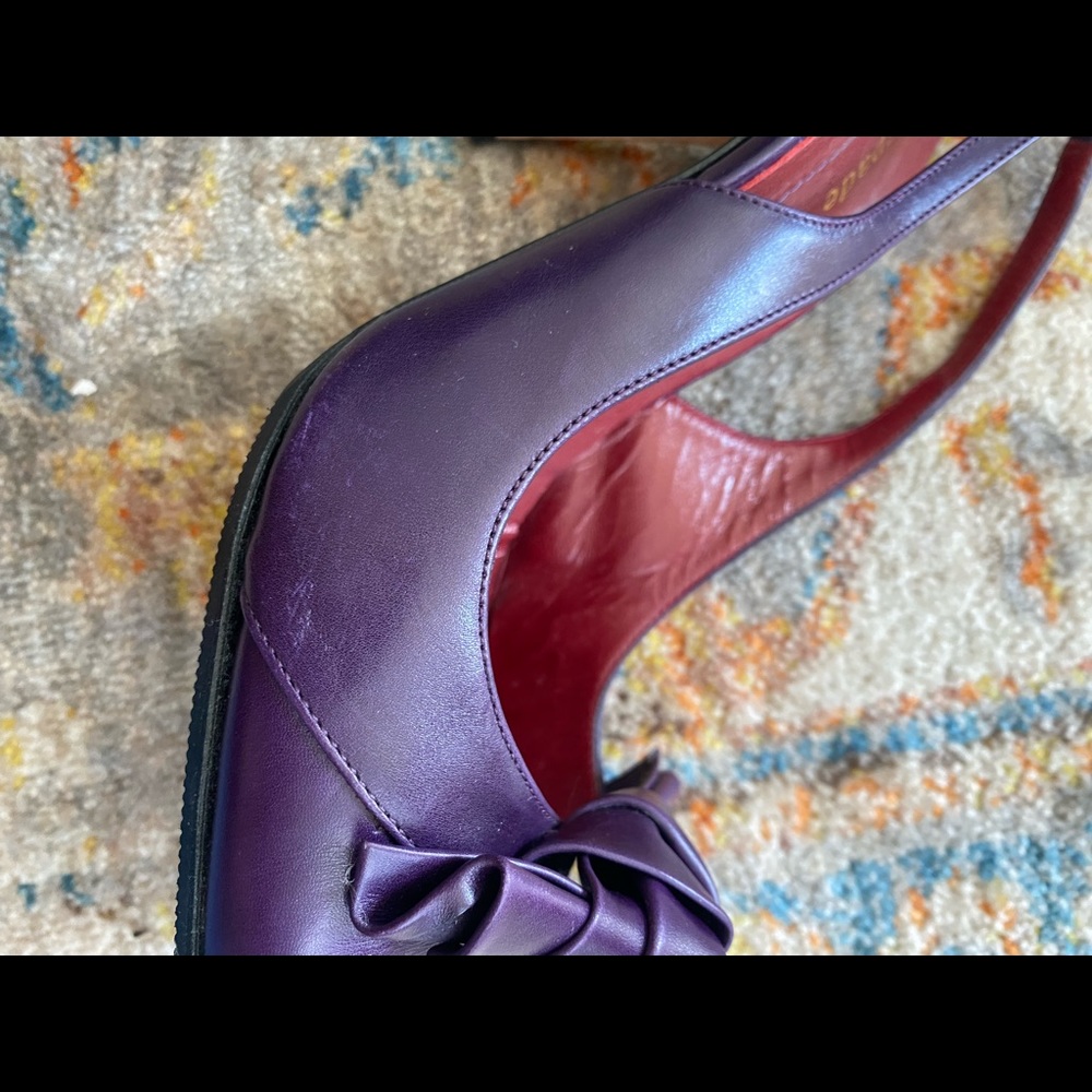 Kate Spade calf leather Glacial Slingback pump in Grape Purple - Picture 9 of 13